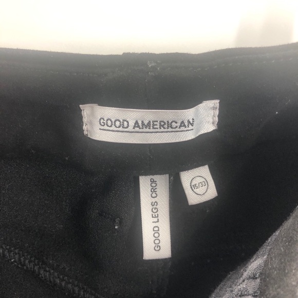 Good American Good Legs Crop Black Velvet Jeans 15 - Picture 6 of 6